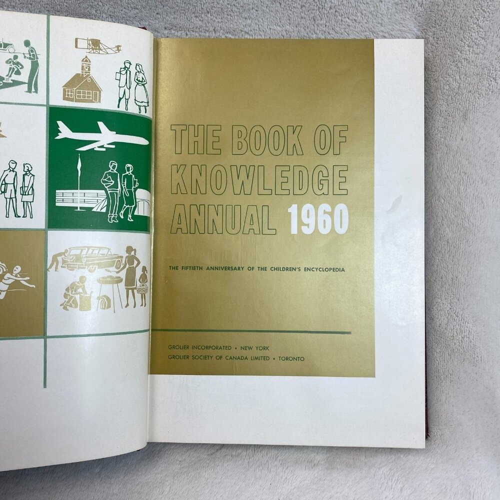 Vintage 1960 Book of Knowledge Annual by Grolier – Illustrated Science & Culture